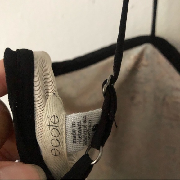 Urban Outfitters Ecote LACE-UP Boho Print Velvet FIT & FLARE Dress Black S - Picture 11 of 13